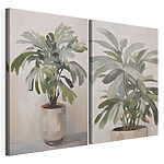 Impression sur toile modulaire Peinture représentant une plante en pot