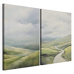 Impression sur toile modulaire Peinture représentant une route et une colline