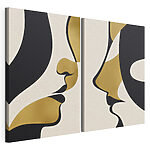 Impression sur toile modulaire Visages abstraits aux couleurs contrastées
