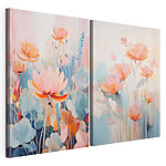 Impression sur toile modulaire Peinture représentant des fleurs et des plantes