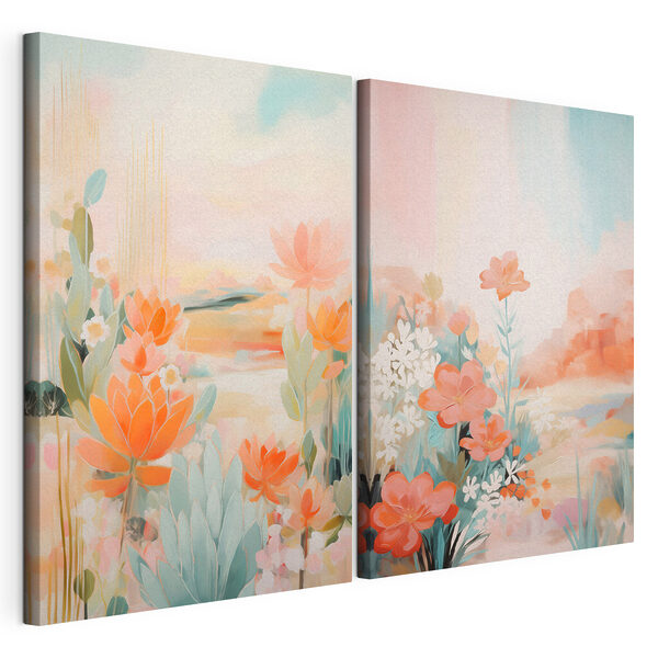 Peinture représentant des fleurs et des plantes Impression sur toile modulaire Peinture représentant des fleurs et des plantes