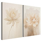 Impression sur toile modulaire Des fleurs délicates aux teintes douces