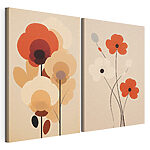 Impression sur toile modulaire Quelques fleurs de différentes couleurs