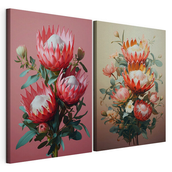 Impression sur toile modulaire Collage de fleurs