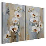 Impression sur toile modulaire Peinture représentant des fleurs blanches