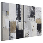 Impression sur toile modulaire Peinture représentant des carrés noirs et blancs