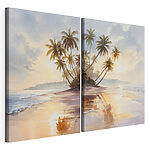 Impression sur toile modulaire Des palmiers sur une plage
