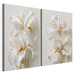 Impression sur toile modulaire Collage de fleurs blanches