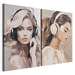 Impression sur toile modulaire Femme portant des écouteurs