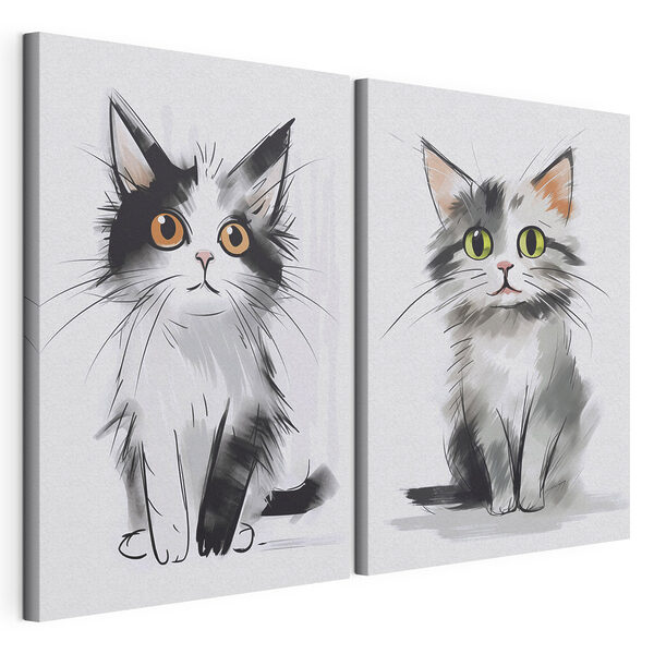 Dessin représentant un chat Impression sur toile modulaire Dessin représentant un chat