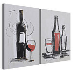 Impression sur toile modulaire Illustrations stylisées de boissons et de bouteilles
