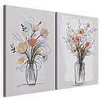 Impression sur toile modulaire Peinture représentant des fleurs dans un vase