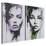 Impression sur toile modulaire Peinture représentant le visage d'une femme