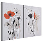 Impression sur toile modulaire Peinture représentant des fleurs sur un fond blanc