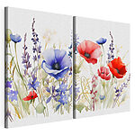 Impression sur toile modulaire Peinture de fleurs et de plantes