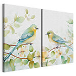 Impression sur toile modulaire Deux oiseaux sur une branche