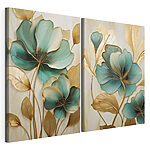 Impression sur toile modulaire Des fleurs élégantes aux couleurs douces