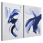 Impression sur toile modulaire Deux images de peinture bleue