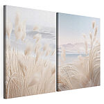 Impression sur toile modulaire Les vagues douces et les herbes souples dansent