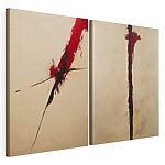 Impression sur toile modulaire Peinture représentant une ligne rouge et noire