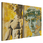 Impression sur toile modulaire Collage représentant une statue