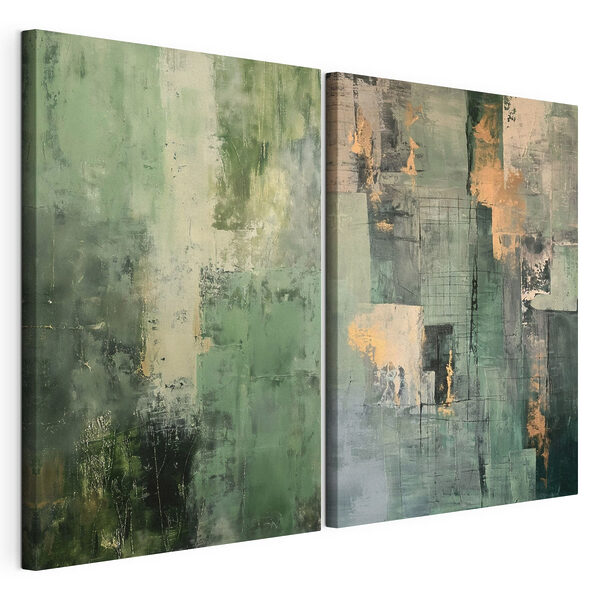 Motifs végétaux abstraits aux contrastes subtils Impression sur toile modulaire Motifs végétaux abstraits aux contrastes subtils