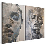 Impression sur toile modulaire Peinture représentant le visage d'une femme