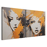 Impression sur toile modulaire Peinture représentant le visage d'une femme