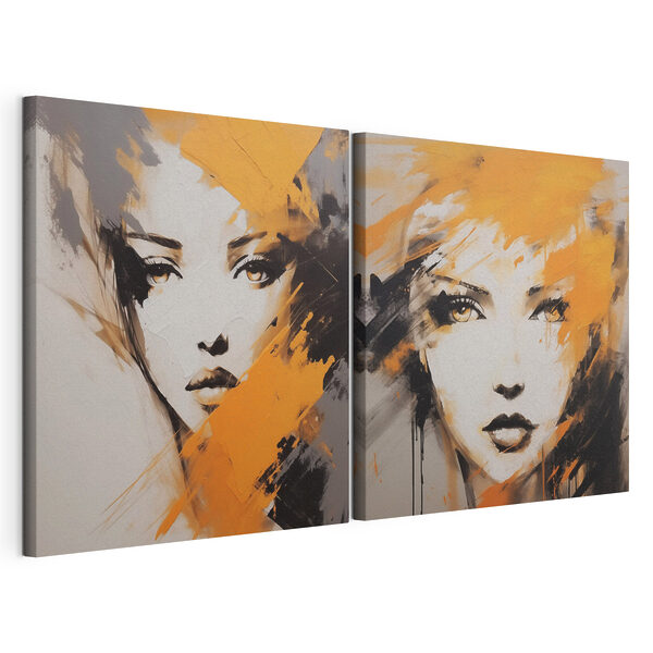 Peinture représentant le visage d'une femme Impression sur toile modulaire Peinture représentant le visage d'une femme