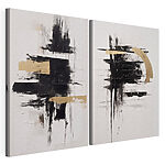 Impression sur toile modulaire Jeu dynamique entre le noir et le blanc