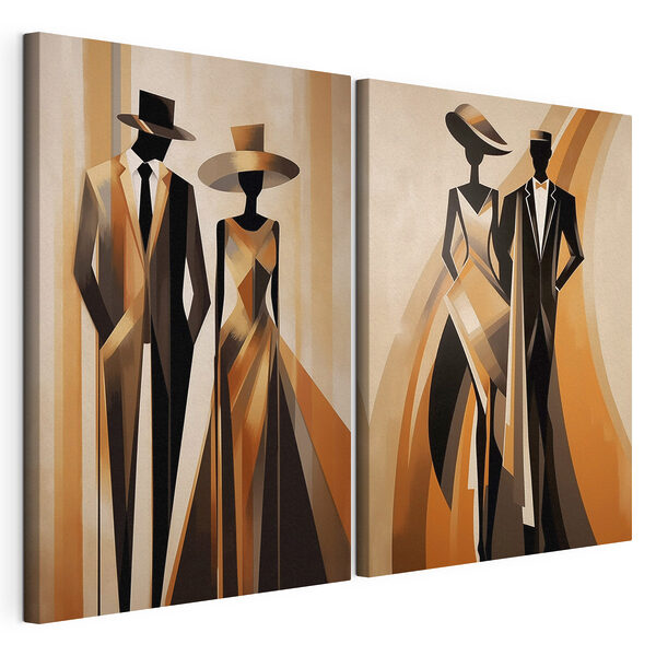 Deux personnes en tenue de cérémonie Impression sur toile modulaire Deux personnes en tenue de cérémonie