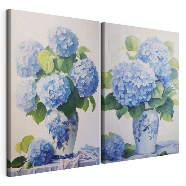 Impression sur toile modulaire Peinture représentant des fleurs dans un vase