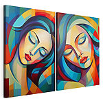 Impression sur toile modulaire Collage représentant le visage d'une femme