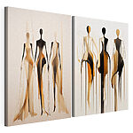 Impression sur toile modulaire Tableau représentant une femme vêtue de noir et de marron