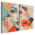 Impression sur toile modulaire Collage représentant le visage d'une femme