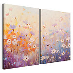 Impression sur toile modulaire Peinture représentant des fleurs dans un champ