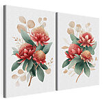 Impression sur toile modulaire Des fleurs éclatantes aux couleurs douces