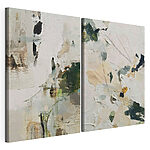 Impression sur toile modulaire Des coups de pinceau abstraits aux teintes douces
