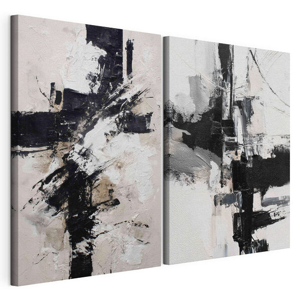 Des contrastes marqués dans une palette monochrome Impression sur toile modulaire Des contrastes marqués dans une palette monochrome