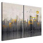 Impression sur toile modulaire Peinture représentant une ville