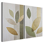 Impression sur toile modulaire Collage d'une peinture représentant des feuilles