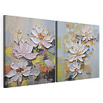 Impression sur toile modulaire Des fleurs élégantes aux couleurs douces