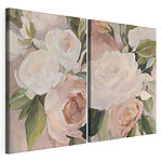 Impression sur toile modulaire Des fleurs délicates aux teintes pastel douces