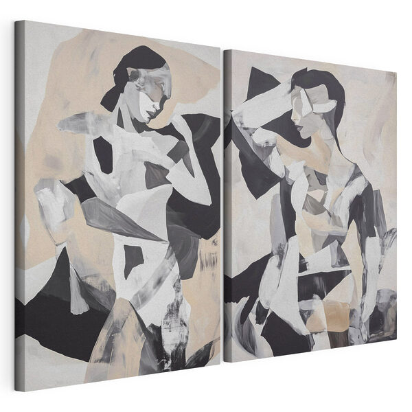 Impression sur toile modulaire Deux photos d'une femme