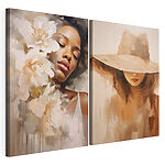 Impression sur toile modulaire Un tableau représentant une femme et un autre tableau représentant une femme
