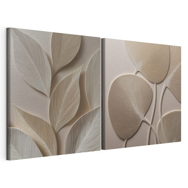 Motifs naturels aux teintes douces Impression sur toile modulaire Motifs naturels aux teintes douces