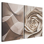 Impression sur toile modulaire Des courbes douces et des motifs floraux délicats