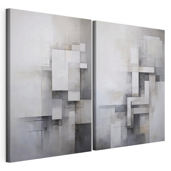 Impression sur toile modulaire Peinture de carrés et de lignes