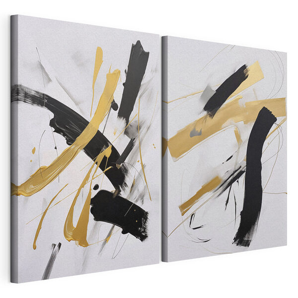 Impression sur toile modulaire Jeu dynamique entre la couleur et la forme