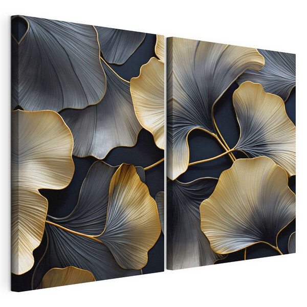 Des feuilles élégantes aux détails raffinés Impression sur toile modulaire Des feuilles élégantes aux détails raffinés